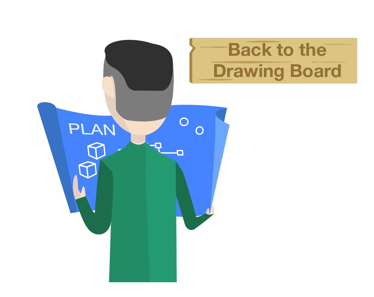 Teacher holding blueprint plans Image of teacher holding blueprint plans